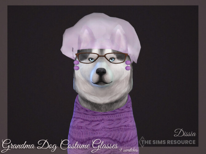 Sims 4 Grandma Dog Costume Glasses by Dissia at TSR