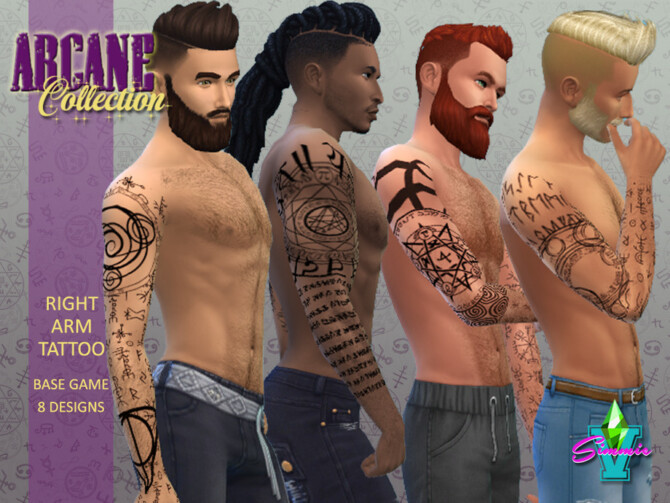 Sims 4 Arcane Tattoo Right Arm by SimmieV at TSR