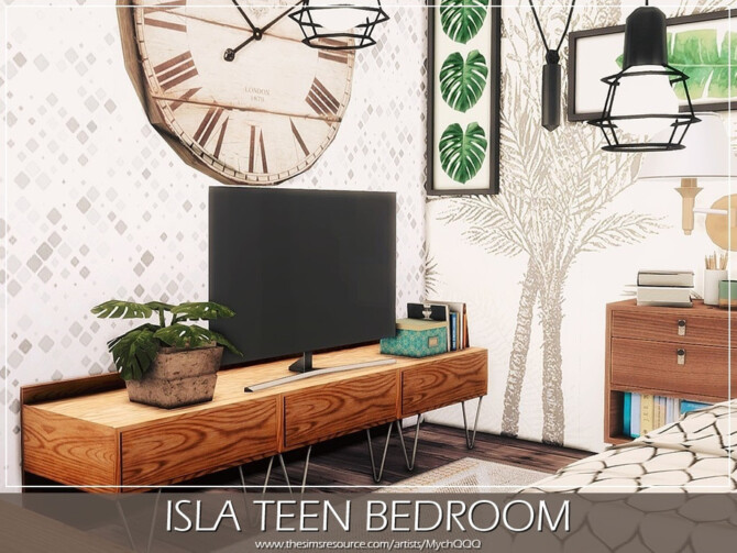 Sims 4 Isla Teen Bedroom by MychQQQ at TSR