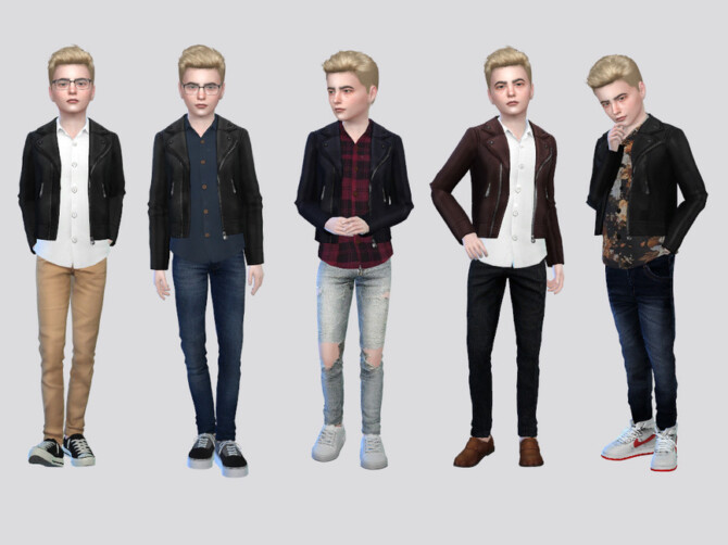 Sims 4 Vesper Leather Jacket Boys by McLayneSims at TSR