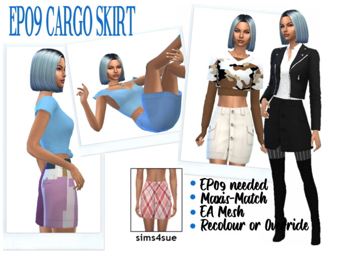 Sims 4 EP09 CARGO SKIRT at Sims4Sue