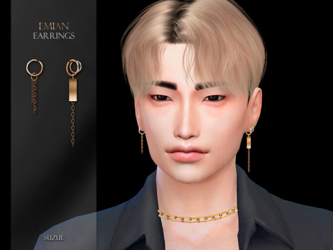 Sims 4 Emian Earrings by Suzue at TSR