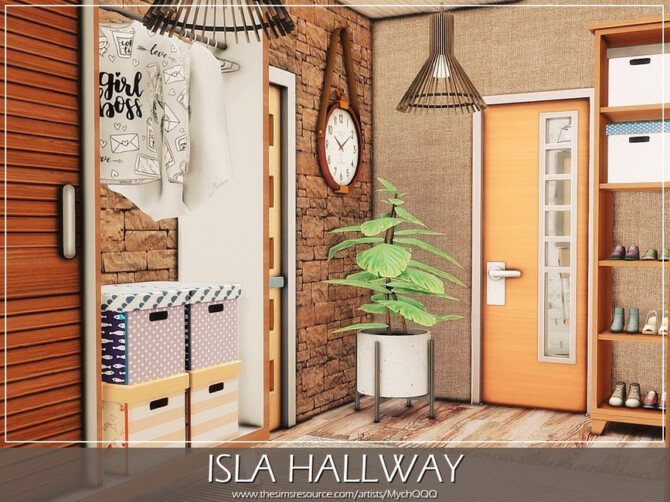 Sims 4 Isla Hallway by MychQQQ at TSR