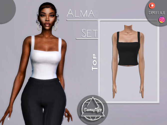 Sims 4 Alma Set   Top by Camuflaje at TSR