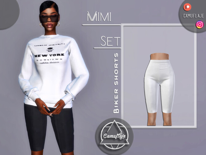 Sims 4 Mimi Set   Biker Shorts by Camuflaje at TSR