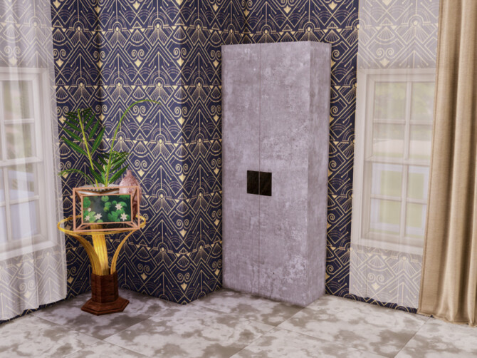 Sims 4 White Wine Art Deco Main Bedroom by GenkaiHaretsu at TSR