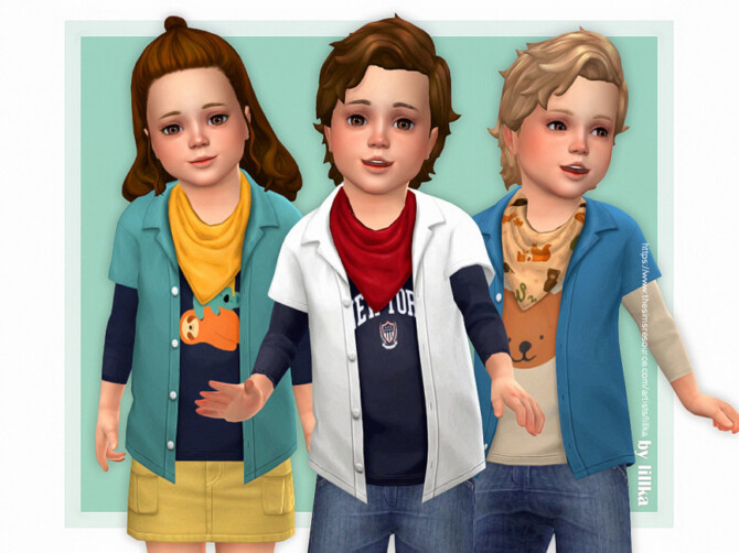 Sims 4 Leon Toddler Top by lillka at TSR