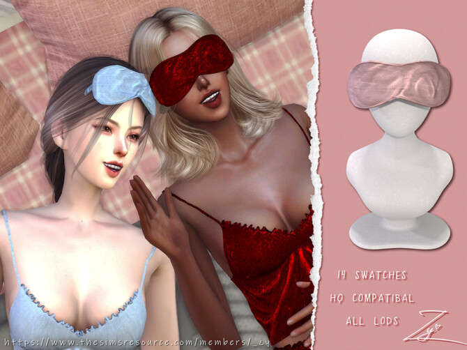 Sims 4 Velvet sleep mask(face version) by  zy at TSR