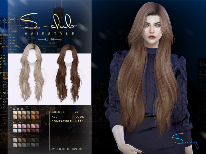 Sims 4 Silky Long hairstyle (Sucy) by S Club at TSR