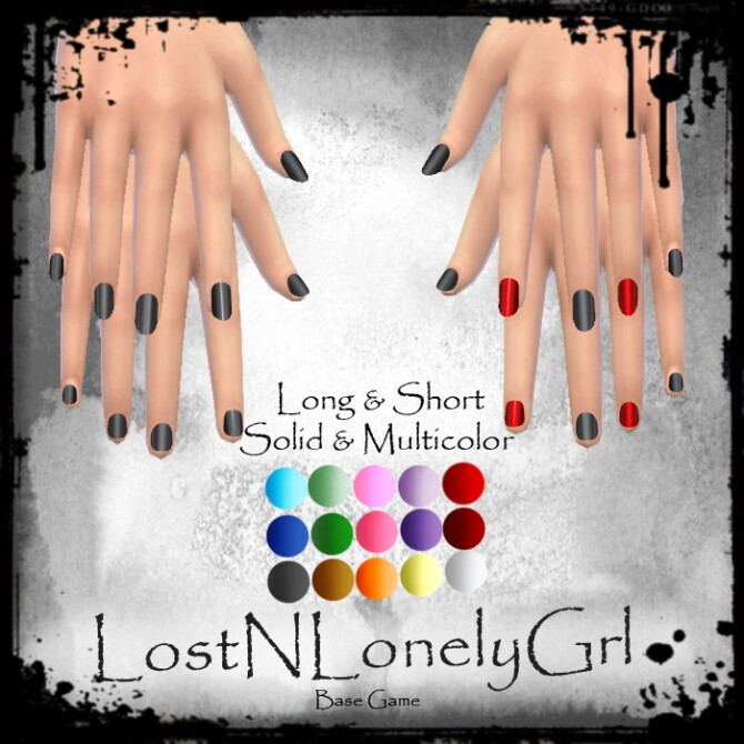 Sims 4 Colorful Nails by LostNlonelyGrl86 at Mod The Sims 4