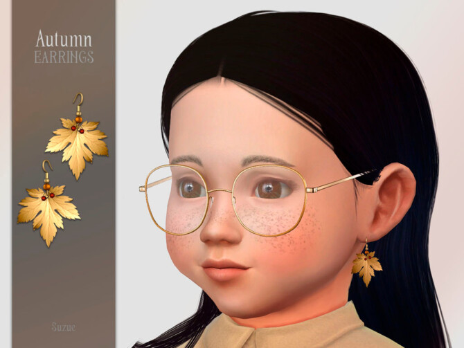 Sims 4 Autumn Earrings Toddler by Suzue at TSR
