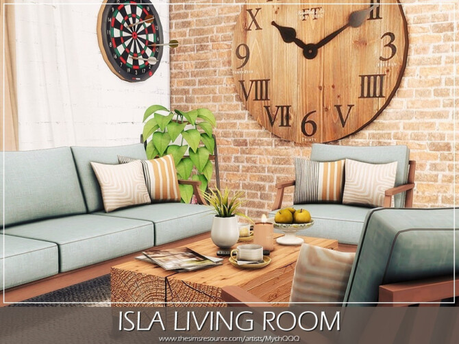 Sims 4 Isla Living Room by MychQQQ at TSR