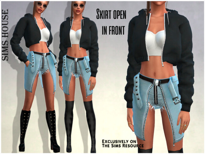 Sims 4 Skirt open in front by Sims House at TSR