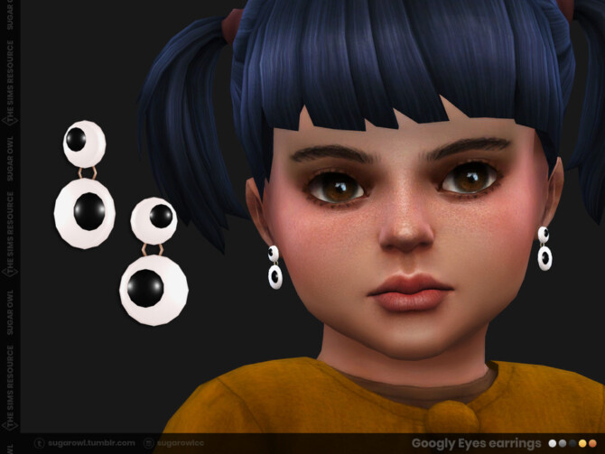 Sims 4 Googly Eyes earrings for toddlers by sugar owl at TSR