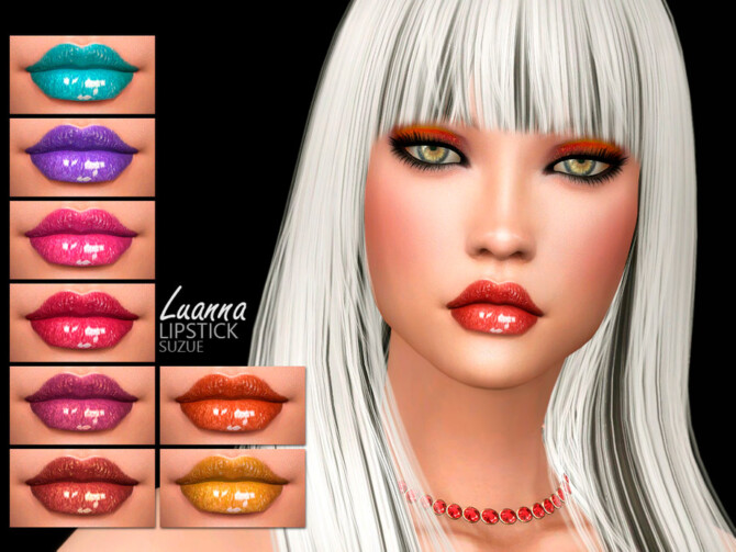Sims 4 Luanna Lipstick N25 by Suzue at TSR