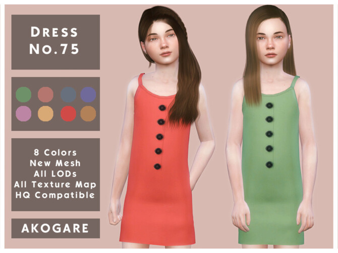 Sims 4 Dress No.75 by  Akogare  at TSR