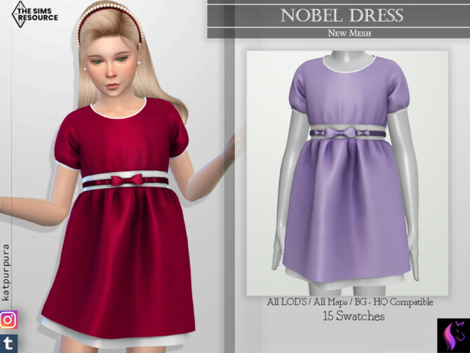 Sims 4 Nobel Dress by KaTPurpura at TSR