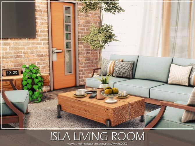Sims 4 Isla Living Room by MychQQQ at TSR