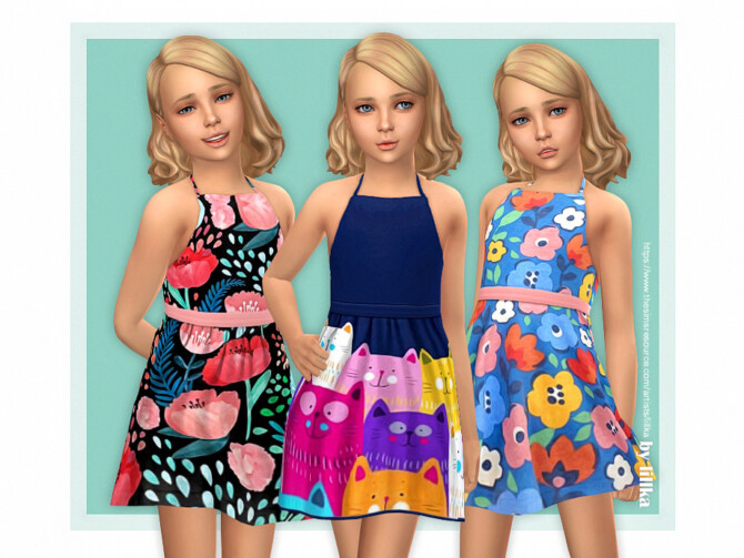 Sims 4 Gaby Dress by lillka at TSR