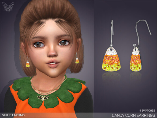Sims 4 Candy Corn Earrings For Toddlers by feyona at TSR