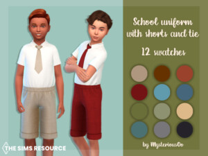 School uniform with shorts and tie by MysteriousOo at TSR