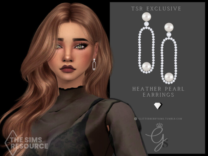 Sims 4 Heathers Pearl Earrings by Glitterberryfly at TSR