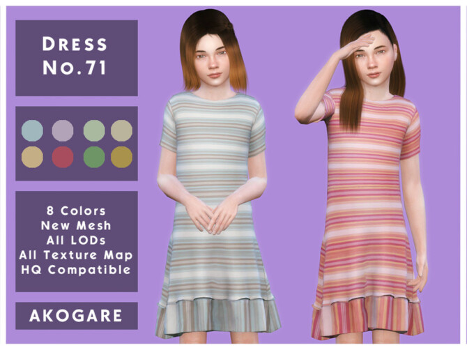 Sims 4 Dress No.71 by Akogare at TSR