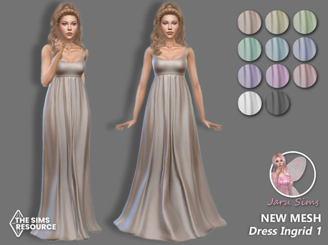 Sims 4 Dress Ingrid 1 by Jaru Sims at TSR