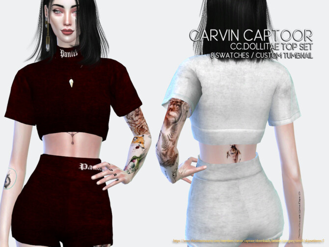 Sims 4 Dollitae Top Set by carvin captoor at TSR