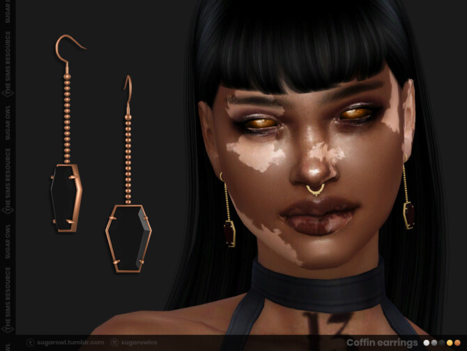 Sims 4 Coffin earrings by sugar owl at TSR