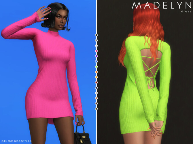 Sims 4 MADELYN Dress by Plumbobs n Fries at TSR