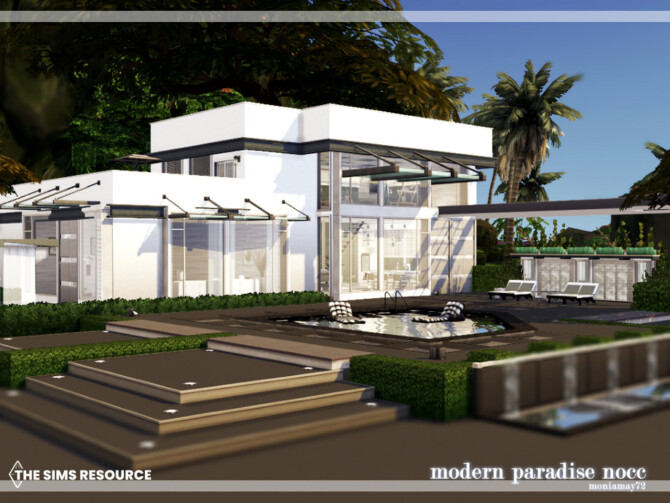 Sims 4 Modern Paradise house by Moniamay72 at TSR