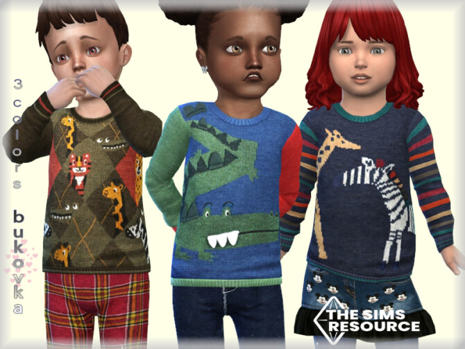 Sims 4 Sweater Animals by bukovka at TSR