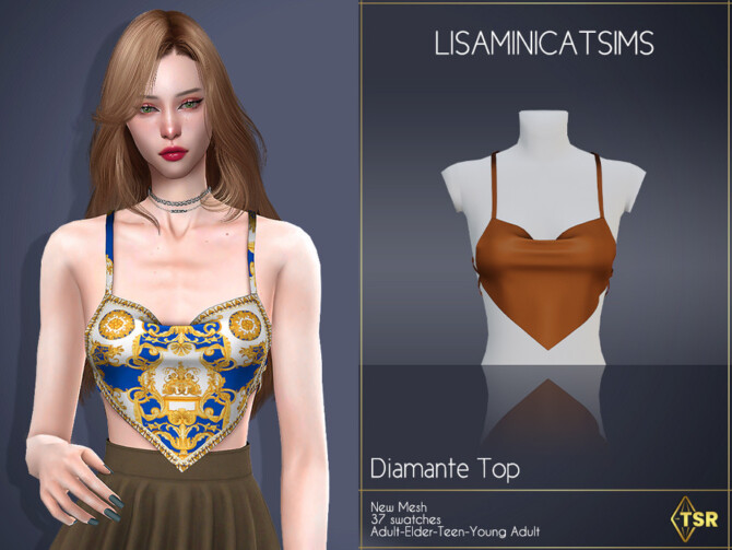 Sims 4 Diamante Top by Lisaminicatsims at TSR