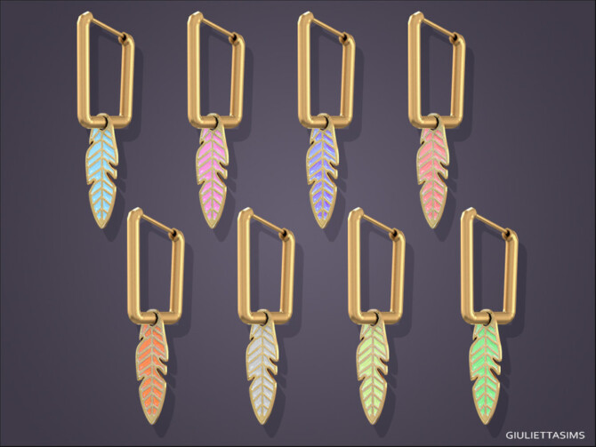 Sims 4 Feather Pendant Earrings For Toddlers by feyona at TSR