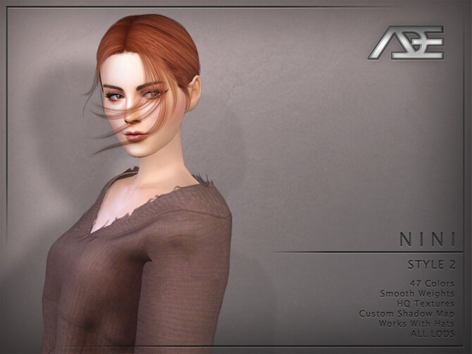 Sims 4 Nini Style 2 (Hairstyle) by Ade Darma at TSR