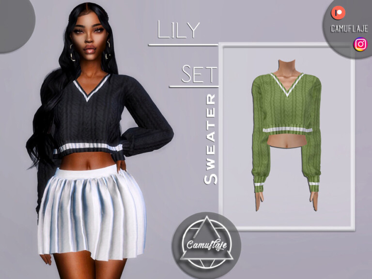 Lily Set Sweater by Camuflaje at TSR » Sims 4 Updates