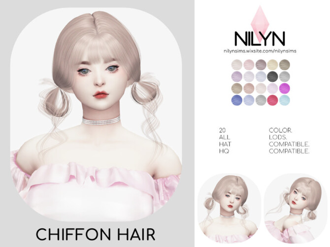 Sims 4 CHIFFON HAIR   NEW MESH by Nilyn at TSR