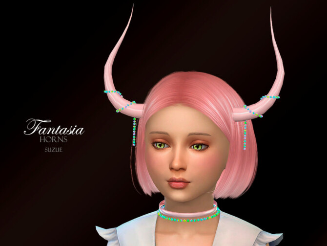 Sims 4 Fantasia Horns Child by Suzue at TSR