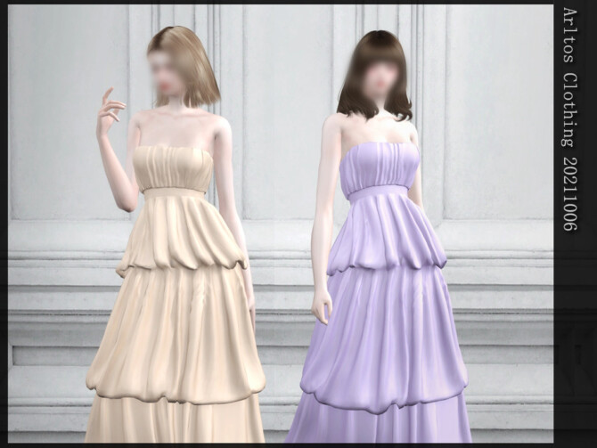 Sims 4 Wrinkle evenning dress 20211006 by Arltos at TSR