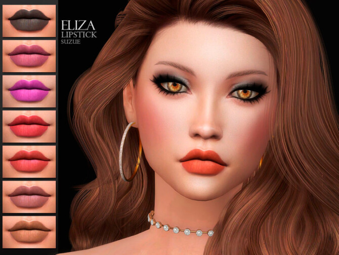 Sims 4 Eliza Lipstick N24 by Suzue at TSR