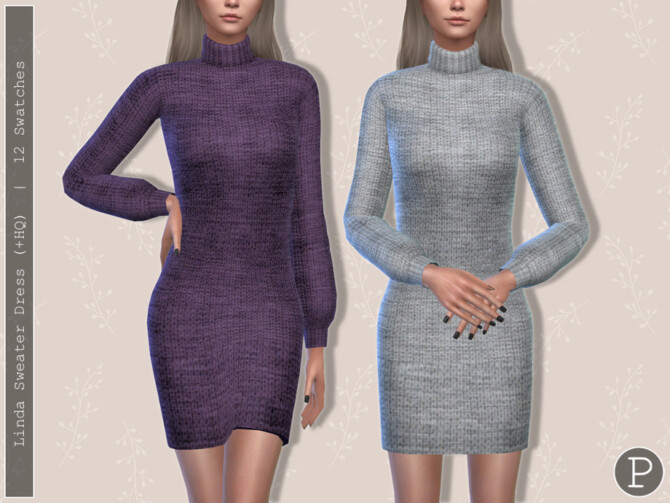 Sims 4 Linda Sweater Dress by Pipco at TSR