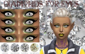 Diamonds For Eyes ( Non – Default ) by jwjj420 at Mod The Sims 4