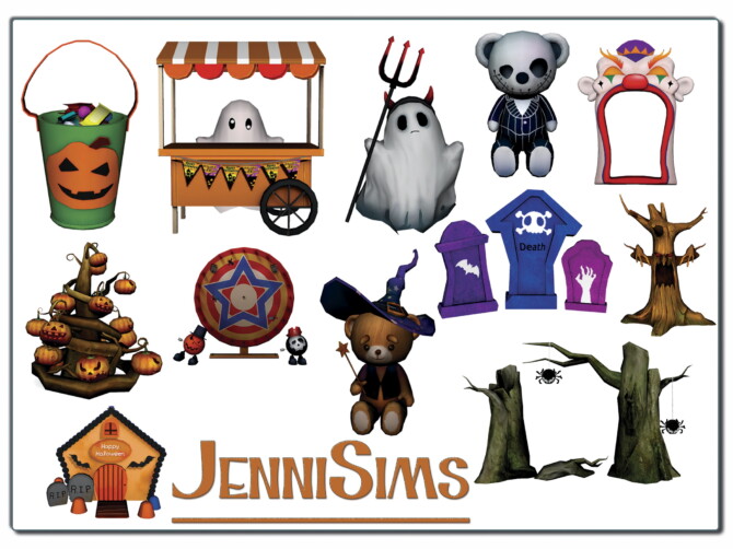 Sims 4 COLLECTION HAPPY HALLOWEEN! 12 ITEMS at Jenni Sims