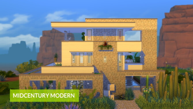 Sims 4 Midcentury Modern house by Simooligan at Mod The Sims 4
