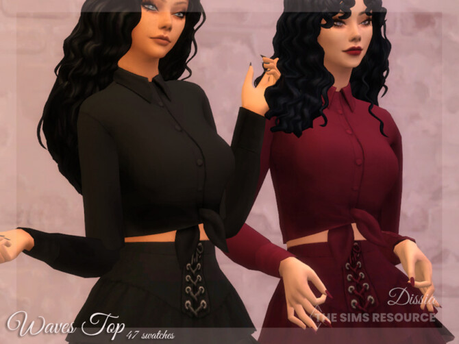 Sims 4 Waves Top by Dissia at TSR