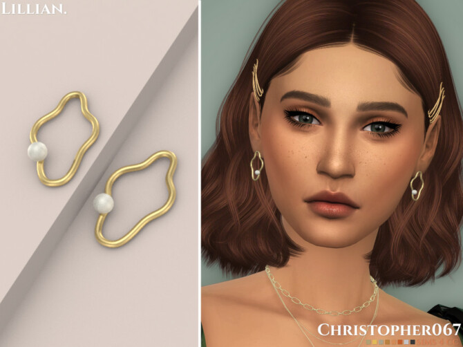 Sims 4 Lillian Earrings by christopher067 at TSR