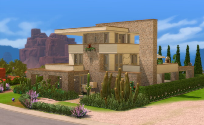 Sims 4 Midcentury Modern house by Simooligan at Mod The Sims 4