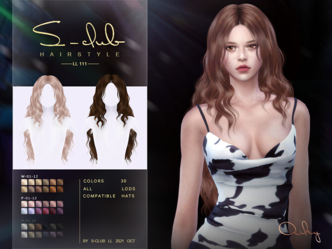 Sims 4 Long curly hairstyle(Ailey) by S Club at TSR