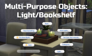 Multi-Purpose Objects: Light/Bookshelf by Ilex at Mod The Sims 4